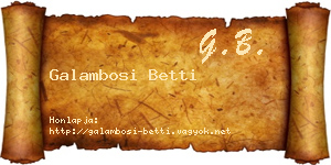 Galambosi Betti névjegykártya